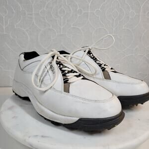 FootJoy Mens Golf Shoes 11.5W White Leather Lace Up Soft Spikes Sneaker 57930